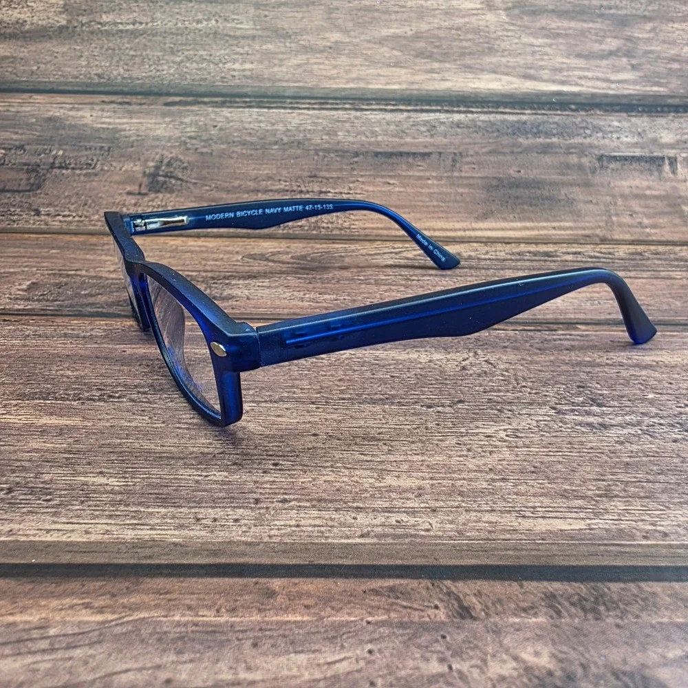 Modern Optical Bicycle Navy Matte Eyeglass Frames 47-15-135 Rectangular Glasses